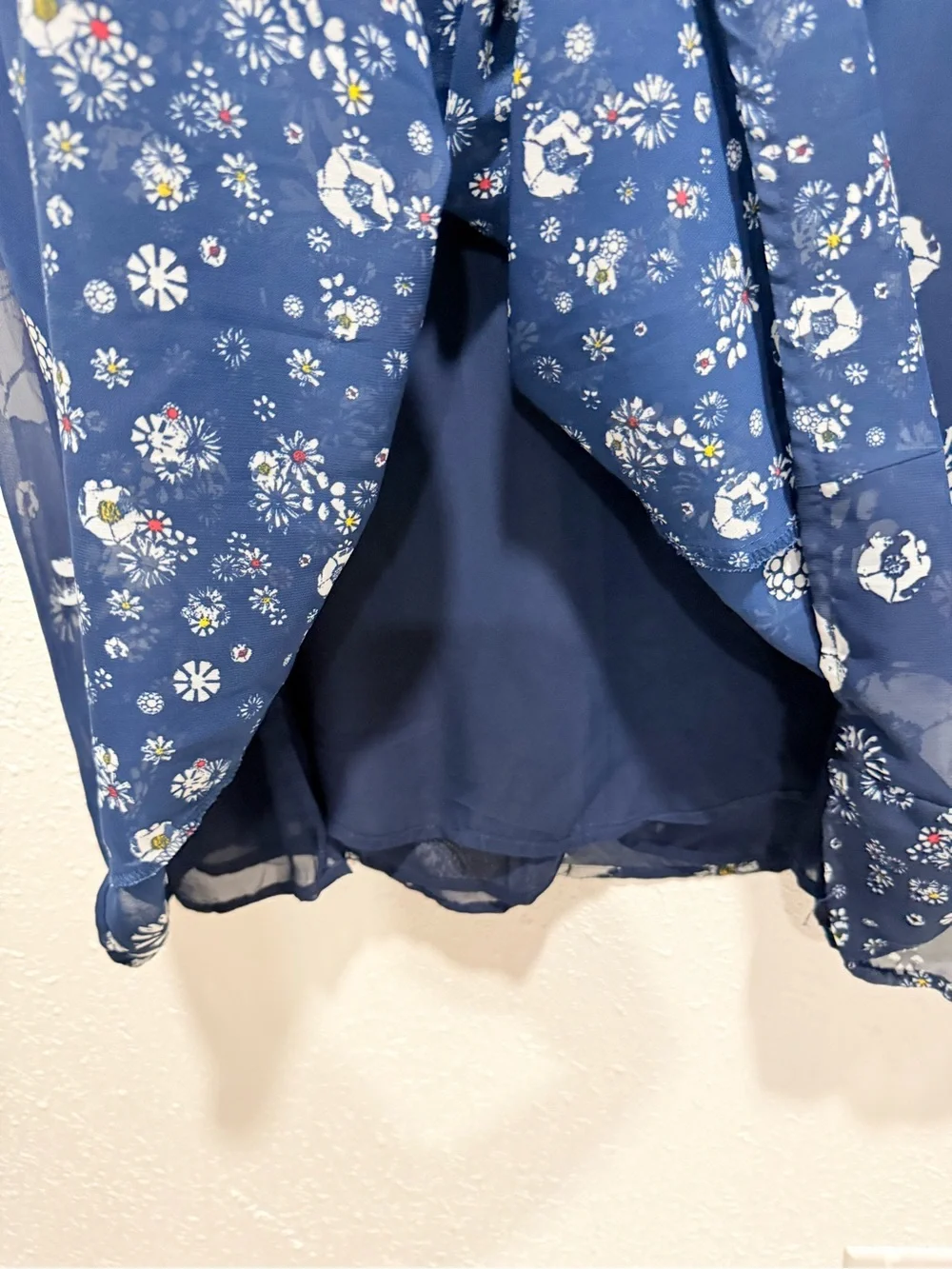 Jason Wu Navy‎ Floral Tie-Front Midi Dress L